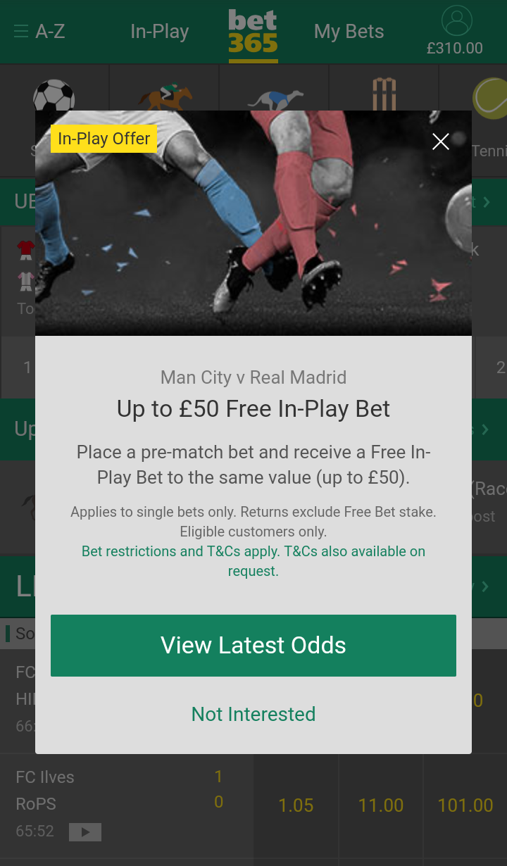 Bet365 In-Play Free Bet Offer - Your Guide On How To Claim It!